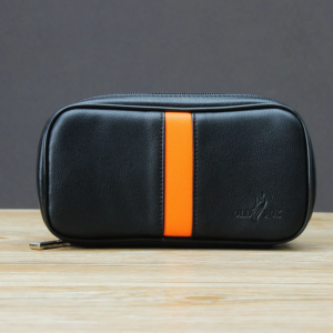 PU Leather Anti-Odor Pipe Storage Case Holds 2 Pipes with Built-in Accessory Pouch